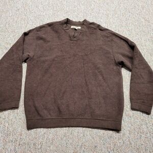 Tommy Bahama Sweater Mens Large Brown Pullover Fisherman Hiking Camping Outdoors
